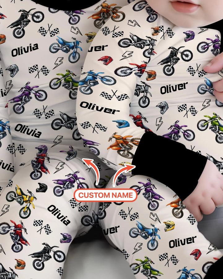 Custom Name Little Dirt Bike Rider Bamboo Convertible Zippy