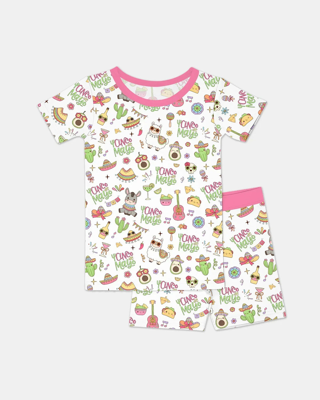 Cinco de Mayo Fiesta Bamboo Two Piece Short Sleeve Shorts Pajama Set