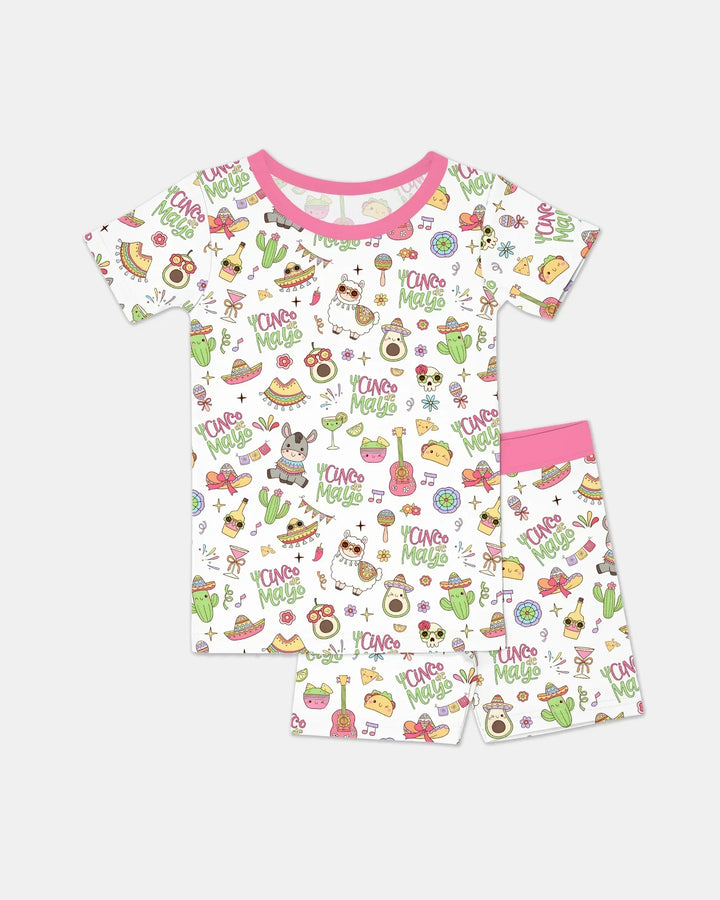 Cinco de Mayo Fiesta Bamboo Two Piece Short Sleeve Shorts Pajama Set