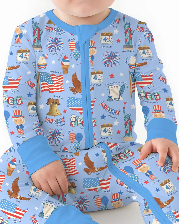 Hand Drawn Patriotic Iconic Bamboo Convertible Zippy