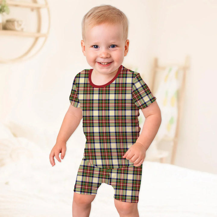 Cozy Evergreen Plaid Bamboo Two Piece Short Sleeve Shorts Pajama Set