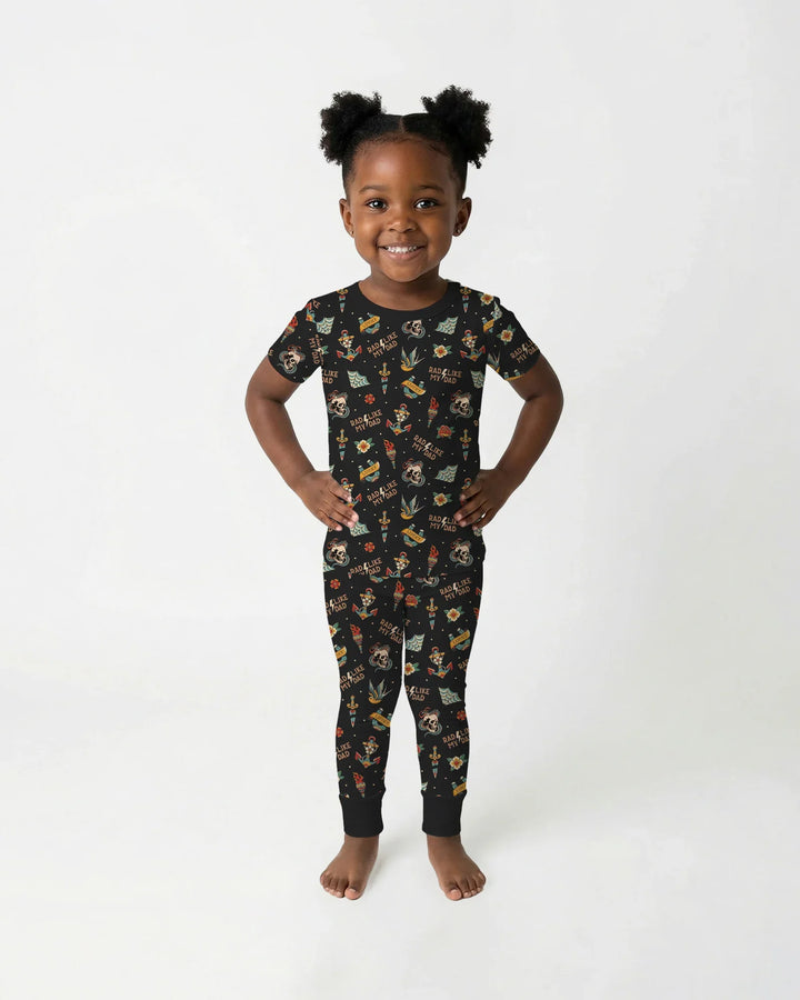Rad Dad Society Daddy & Me Matching Bamboo Two Piece Short Sleeve Pajama Set