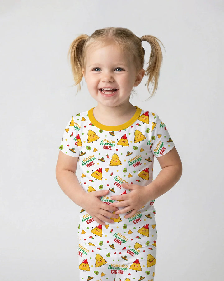 Lil Nacho Average Kid Bamboo Two Piece Short Sleeve Pajama Set