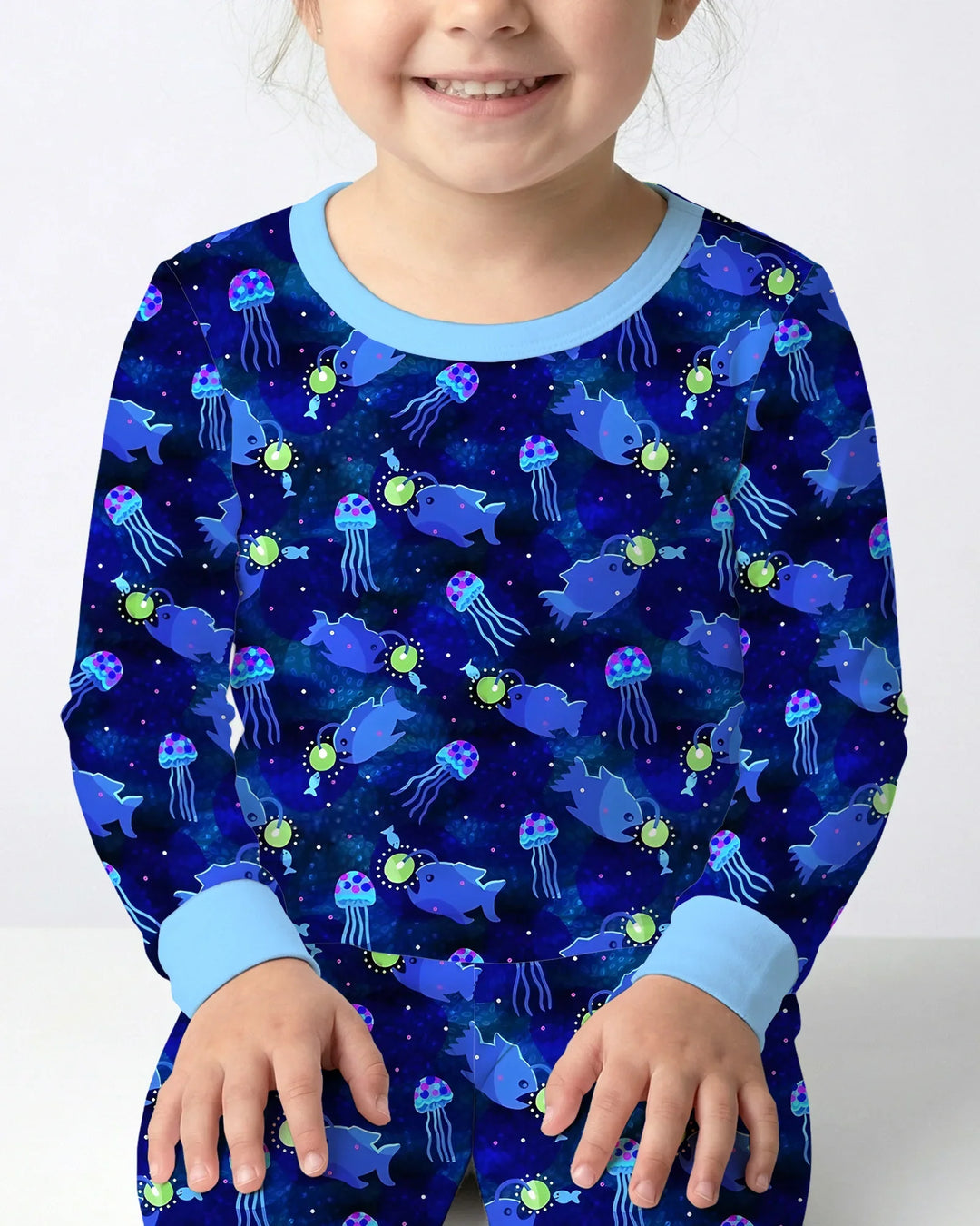 Happy Glow Fish Bamboo Two Piece Long Sleeve Pajama Set