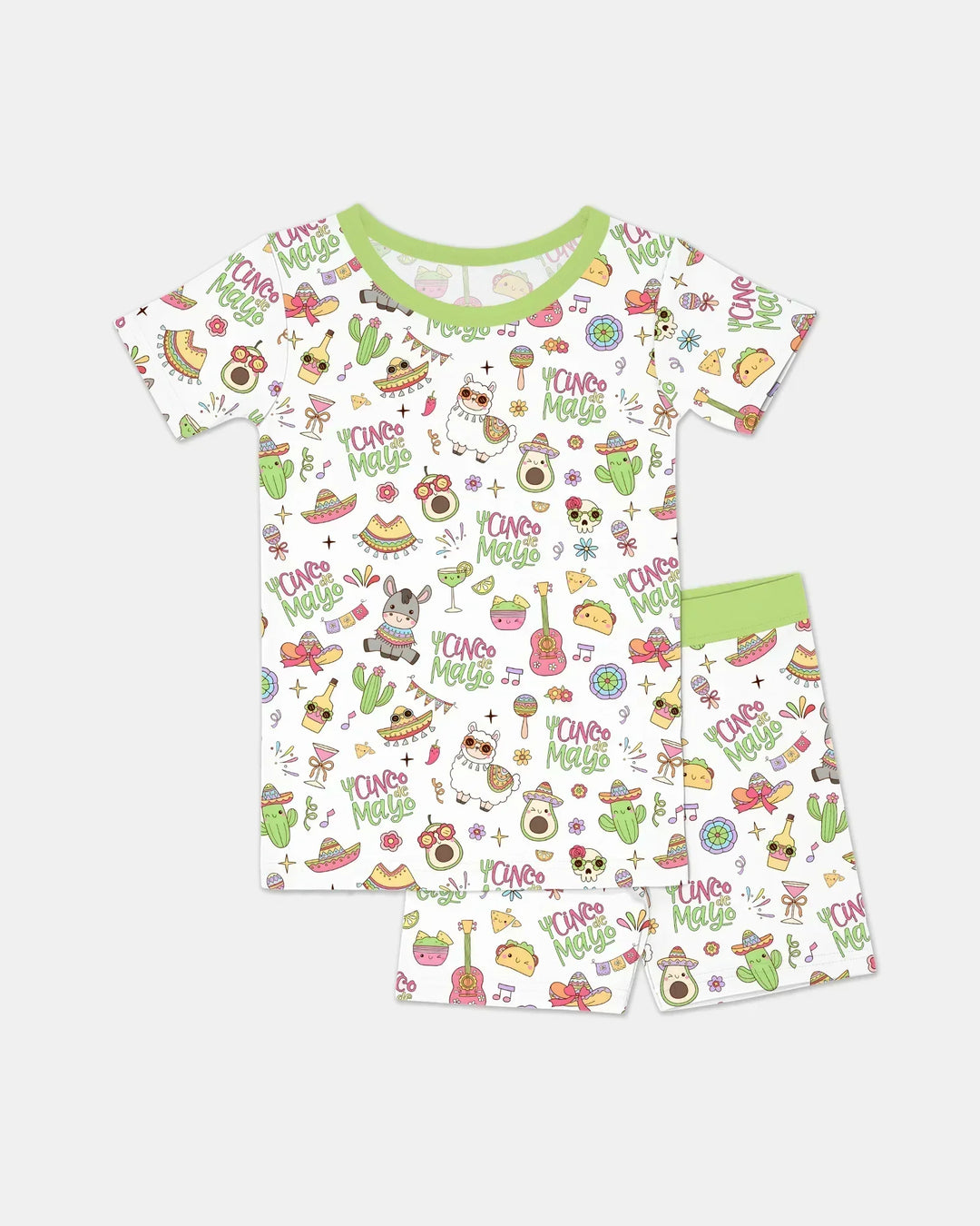 Cinco de Mayo Fiesta Bamboo Two Piece Short Sleeve Shorts Pajama Set
