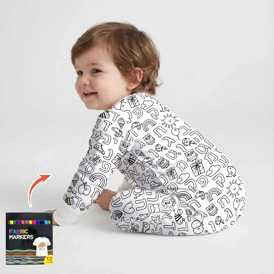 Hebrew Alphabet Colorable Bamboo Convertible Zippy