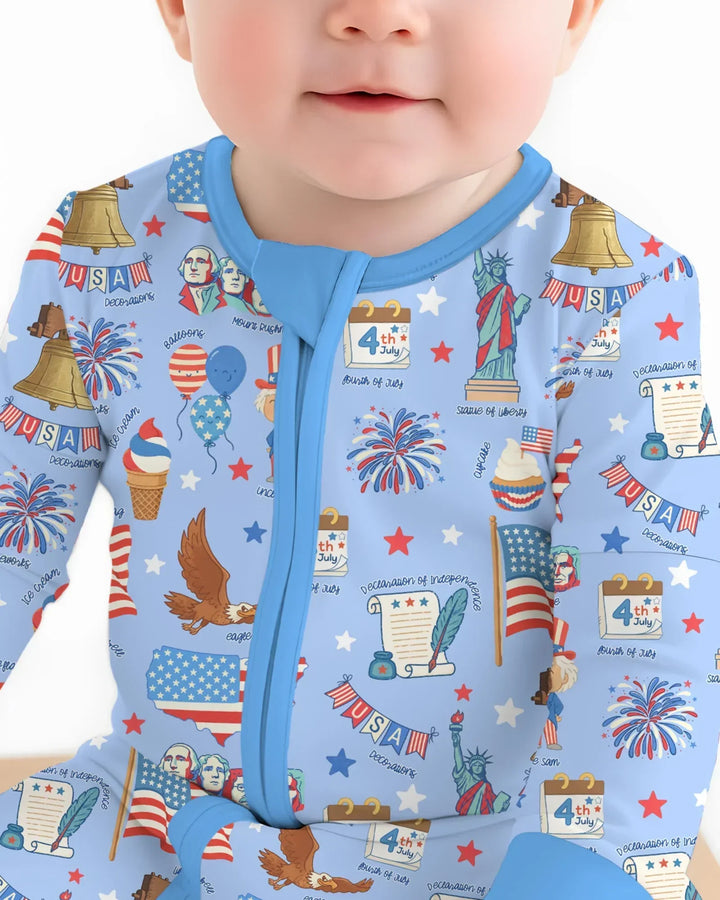 Hand Drawn Patriotic Iconic Bamboo Convertible Zippy