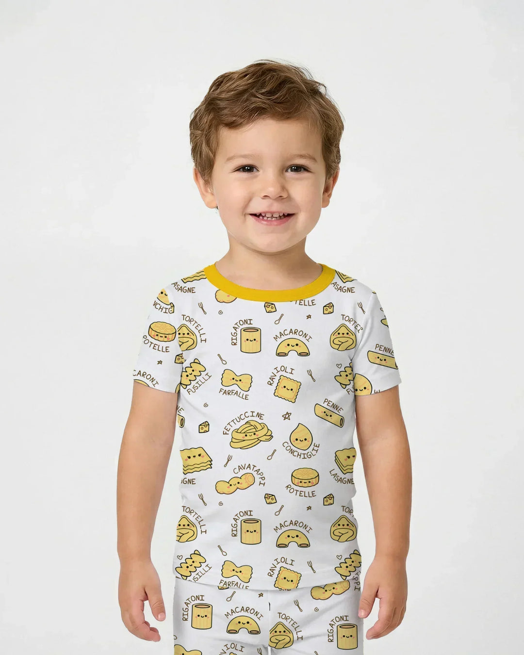 Kawaii Pasta Bamboo Two Piece Short Sleeve Pajama Set