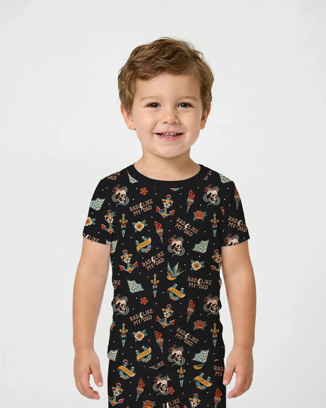 Rad Dad Society Daddy & Me Matching Bamboo Two Piece Short Sleeve Pajama Set