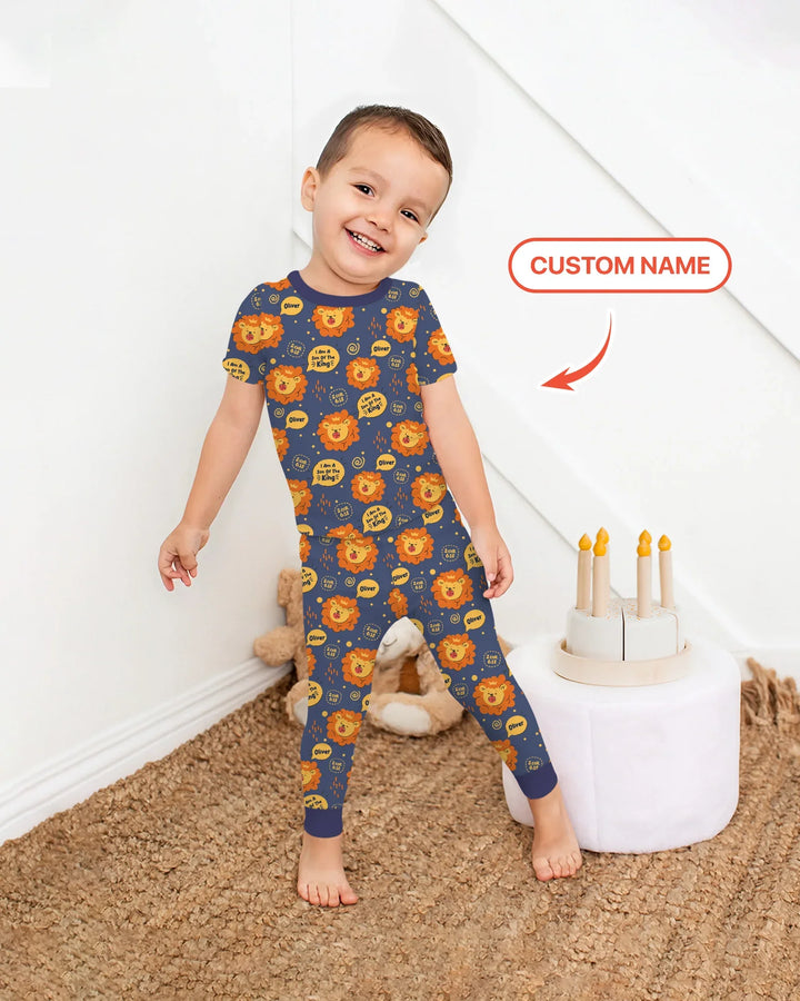 I Am A Son Of The King Custom Name Two Piece Short Sleeve Pajama Set