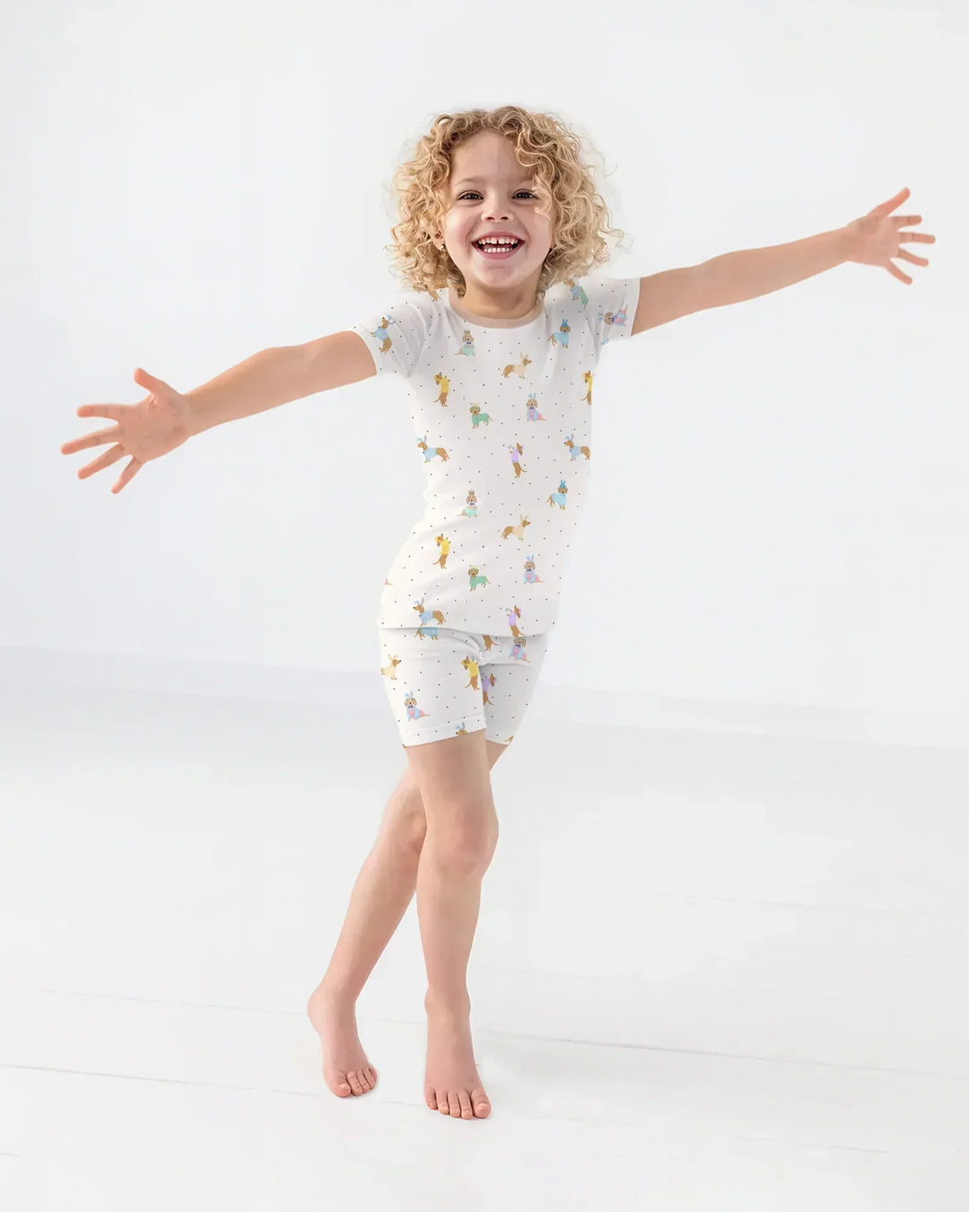 Easter Dachshund Bamboo Two Piece Short Sleeve Shorts Pajama Set