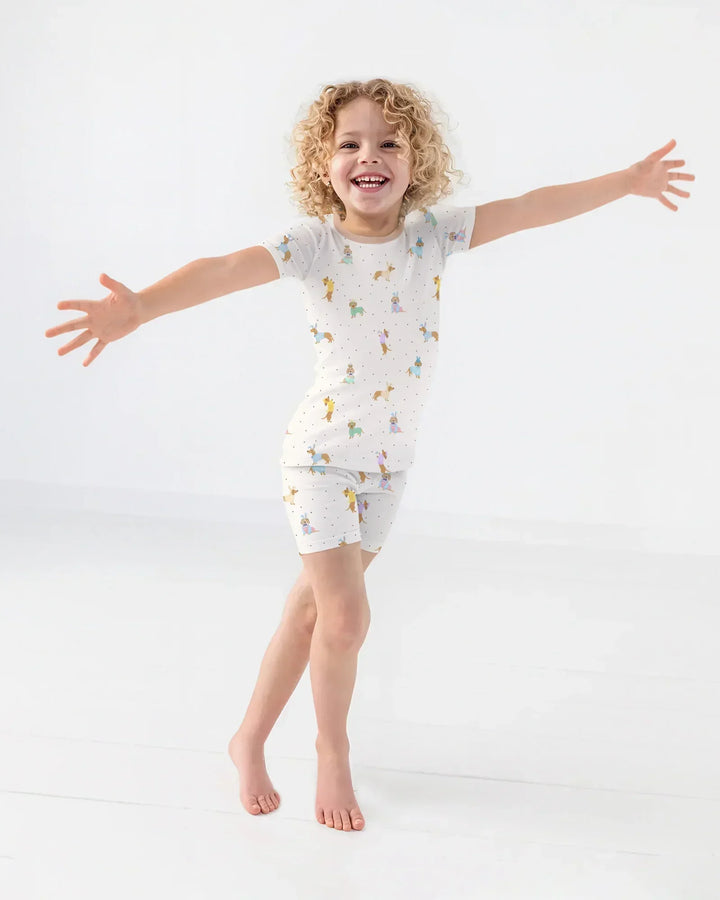 Easter Dachshund Bamboo Two Piece Short Sleeve Shorts Pajama Set