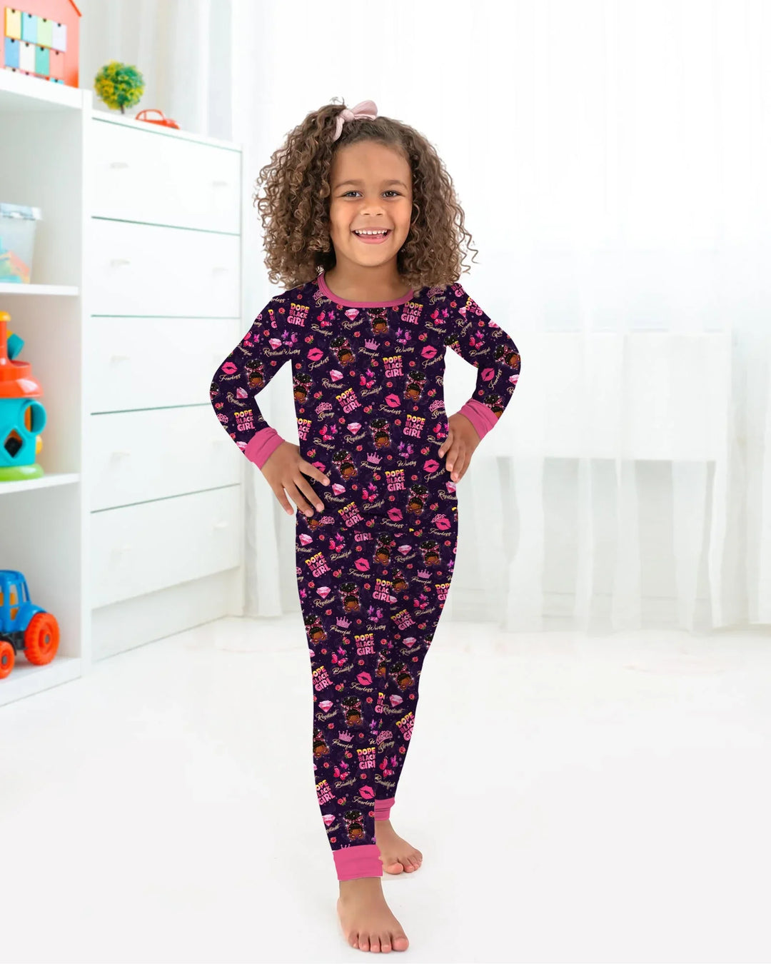 Dope Black Queen Bamboo Two Piece Short Sleeve Pajama Set