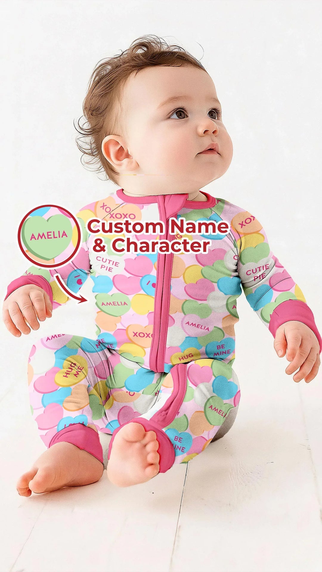 Valentine Candy Crush Family Matching Bamboo Convertible Zippy