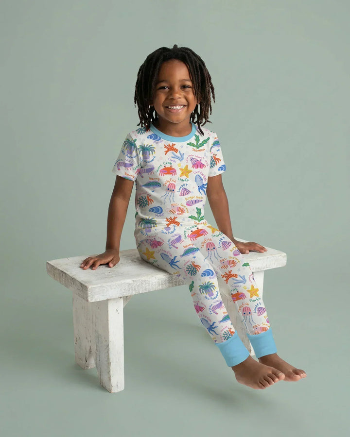 Tide Pool Pals Bamboo Two Piece Short Sleeve Pajama Set
