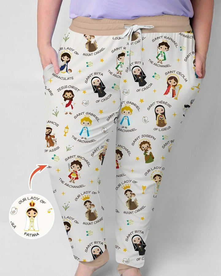 Pray For Us Family Matching Bamboo Women Pajama Set