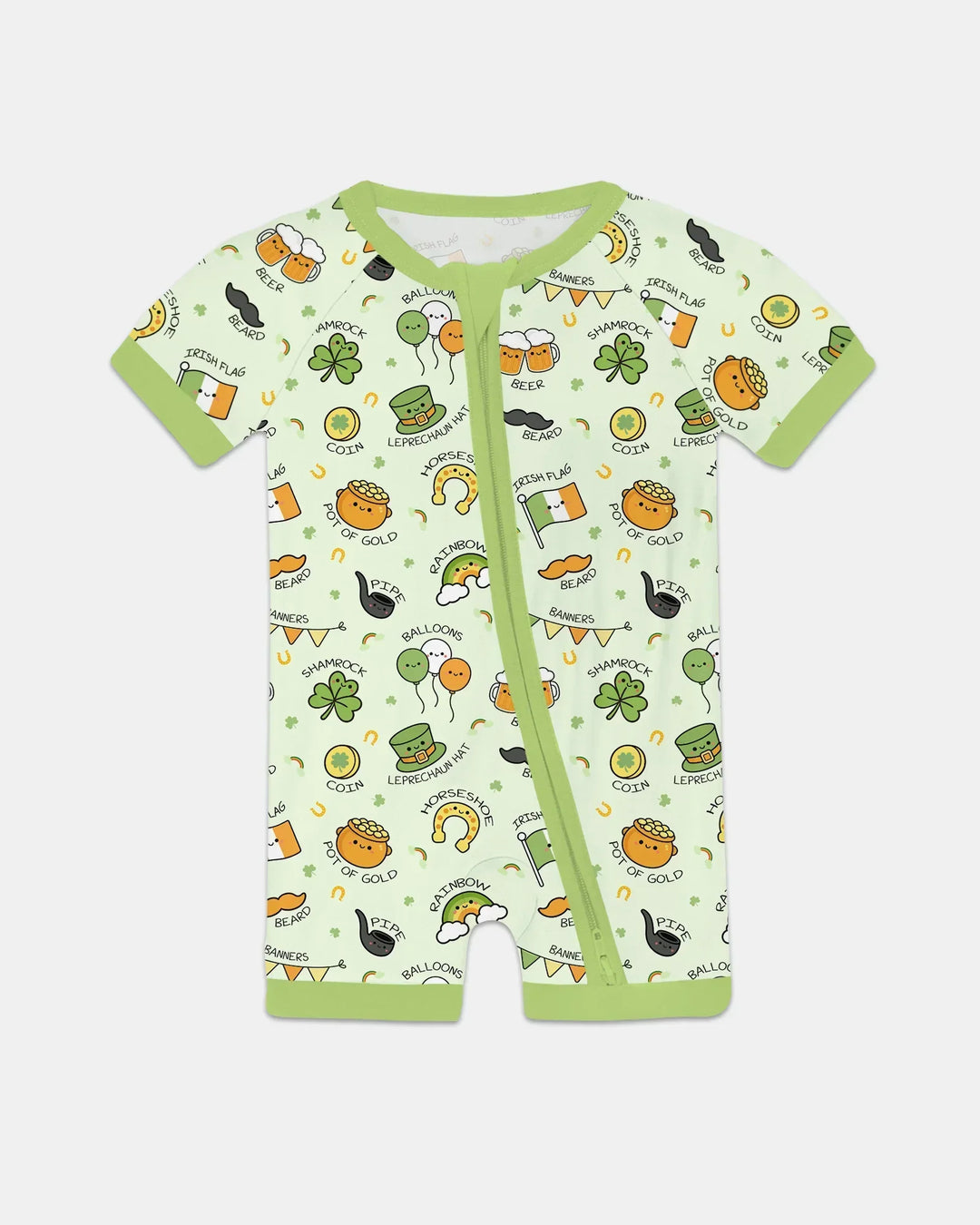 Kawaii St Patrick's Day Bamboo Shorty Zippy