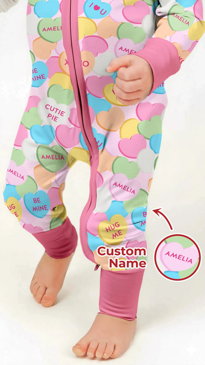 Valentine Candy Crush Family Matching Bamboo Convertible Zippy