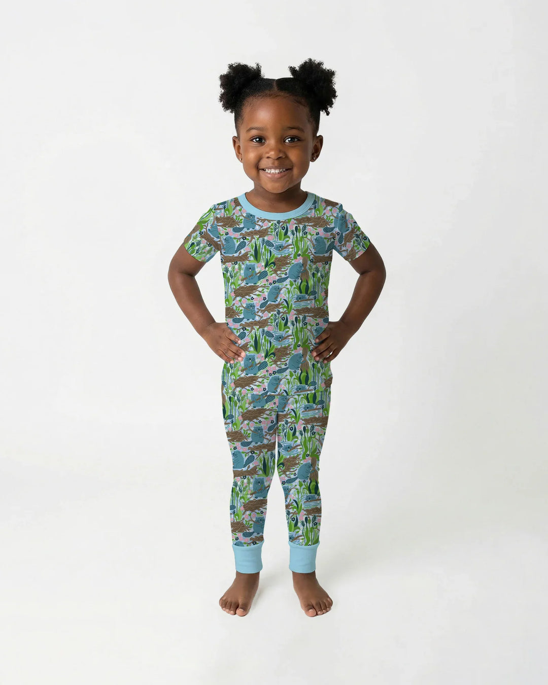 Little Dam Builders Bamboo Two Piece Short Sleeve Pajama Set