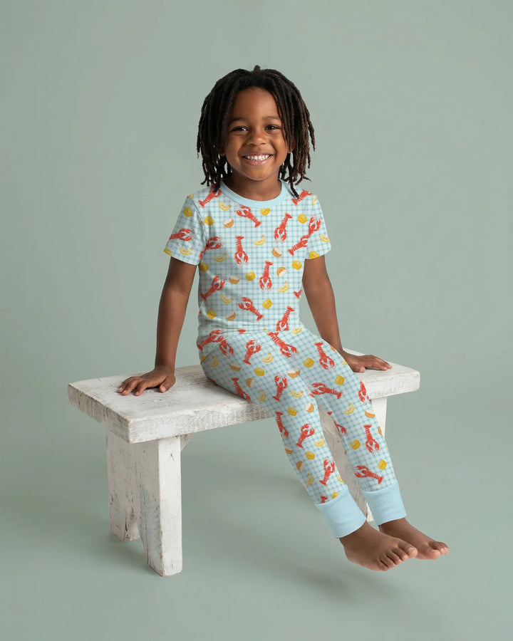 Preppy Crawfish Season Bamboo Two Piece Short Sleeve Pajama Set