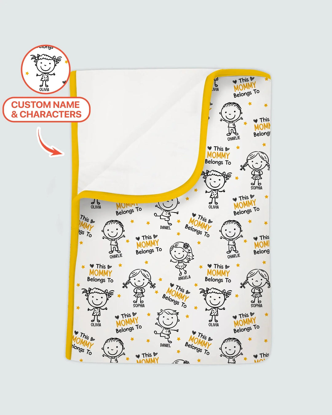 Custom Name "This Mommy Belongs To" Doodle Bamboo Blanket