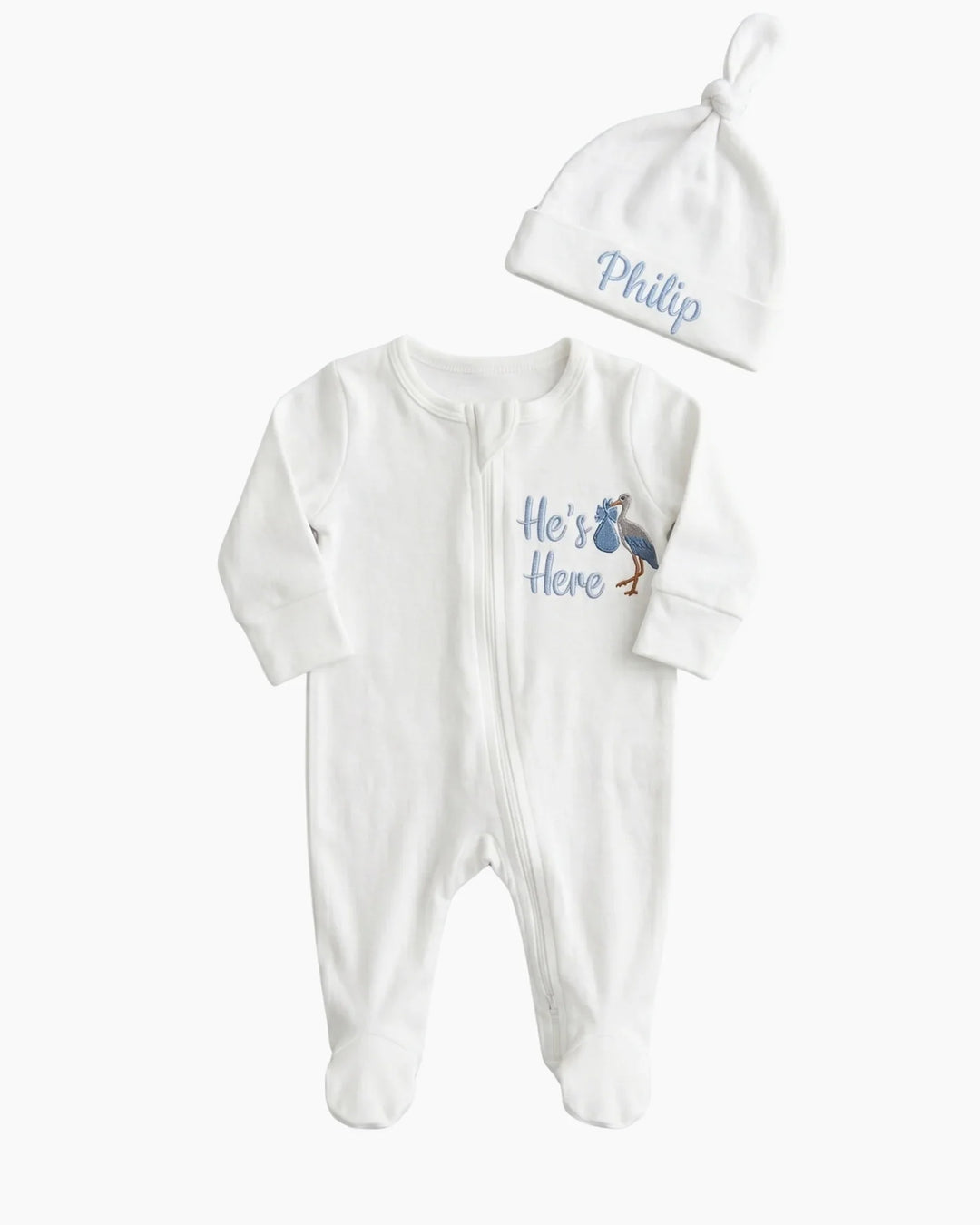 Personalized Baby Arrival Embroidered Bamboo Welcome Home Bundle