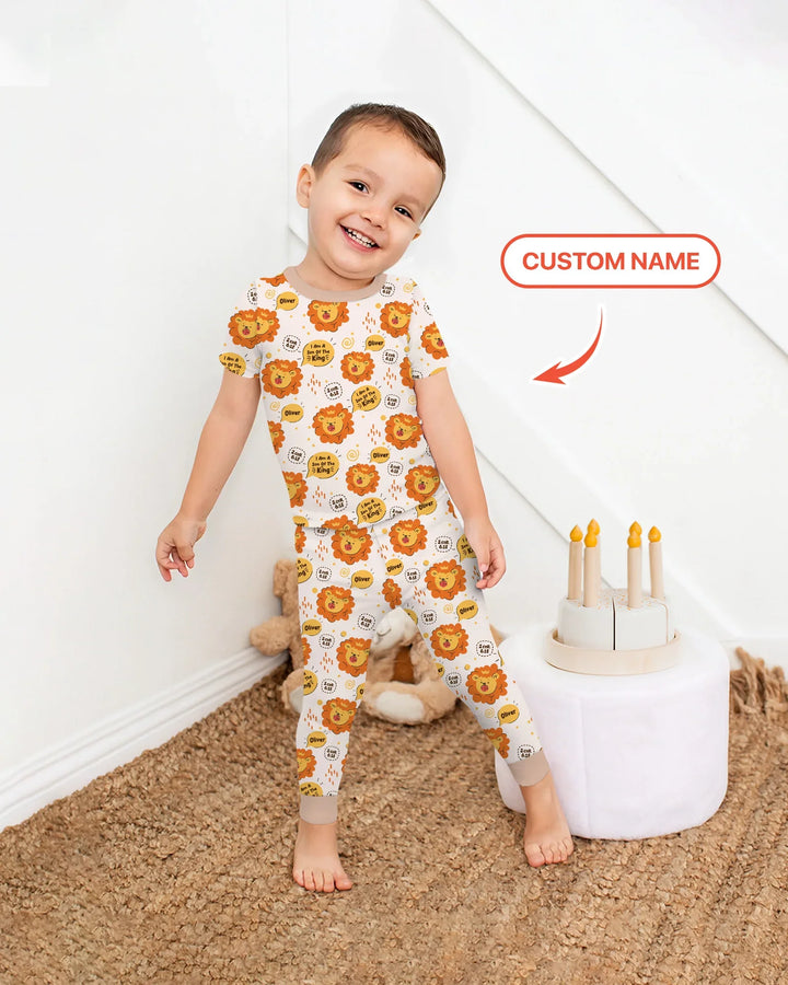 I Am A Son Of The King Custom Name Two Piece Short Sleeve Pajama Set