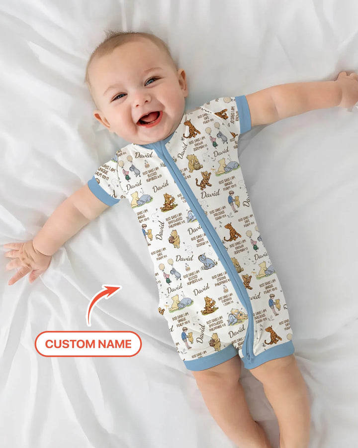 Custom Name God Says I Am Classic Bear Bamboo Shorty Zippy
