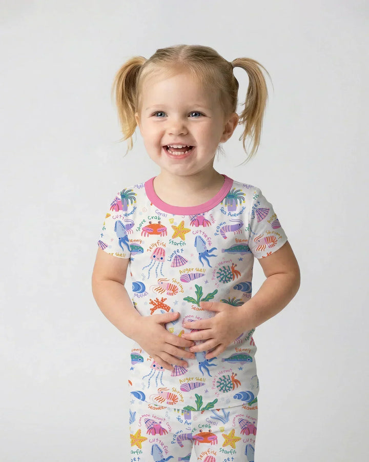 Tide Pool Pals Bamboo Two Piece Short Sleeve Pajama Set