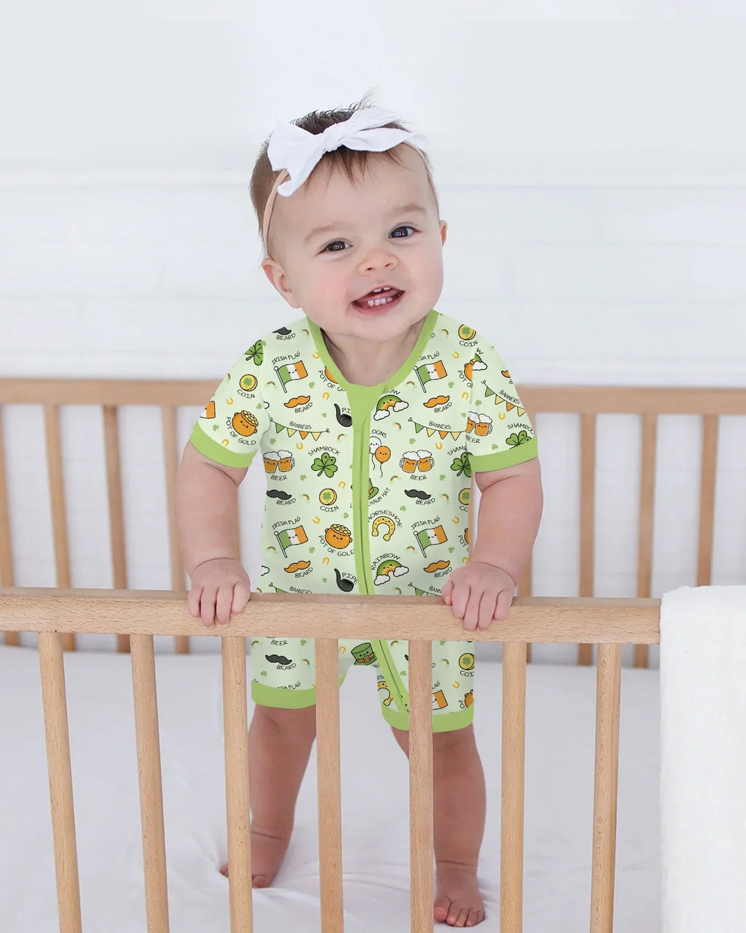 Kawaii St Patrick's Day Bamboo Shorty Zippy