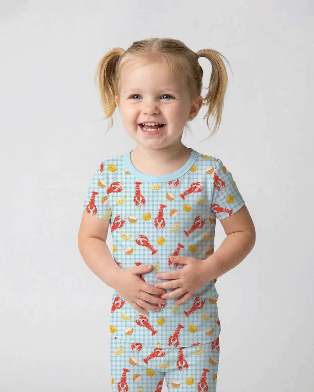 Preppy Crawfish Season Bamboo Two Piece Short Sleeve Pajama Set