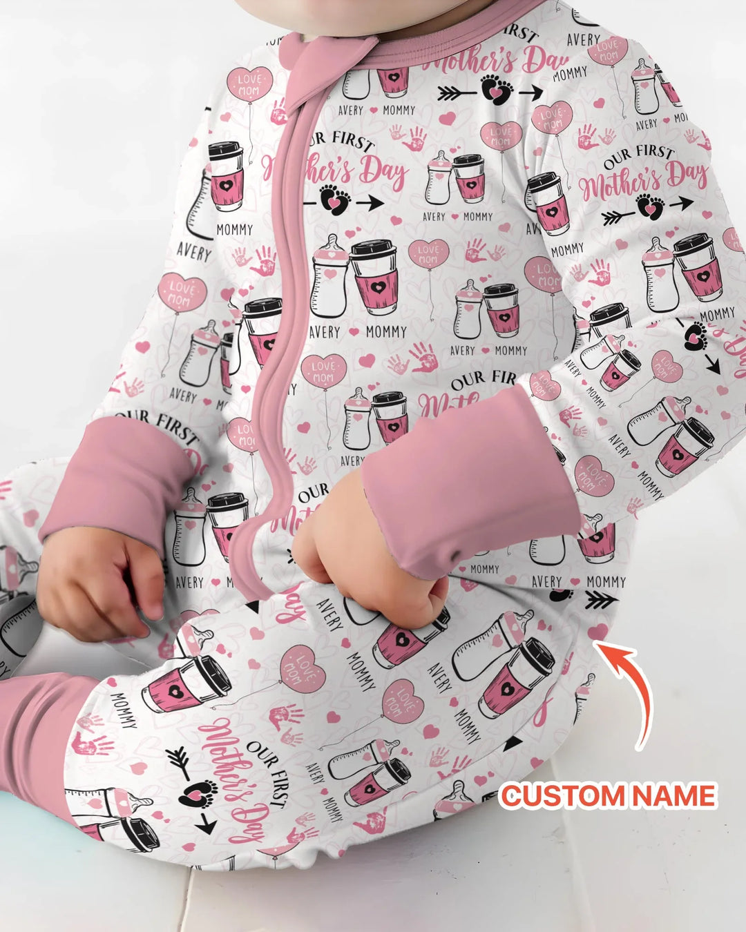 Custom Name First Mother's Day Drink Bamboo Convertible Zippy