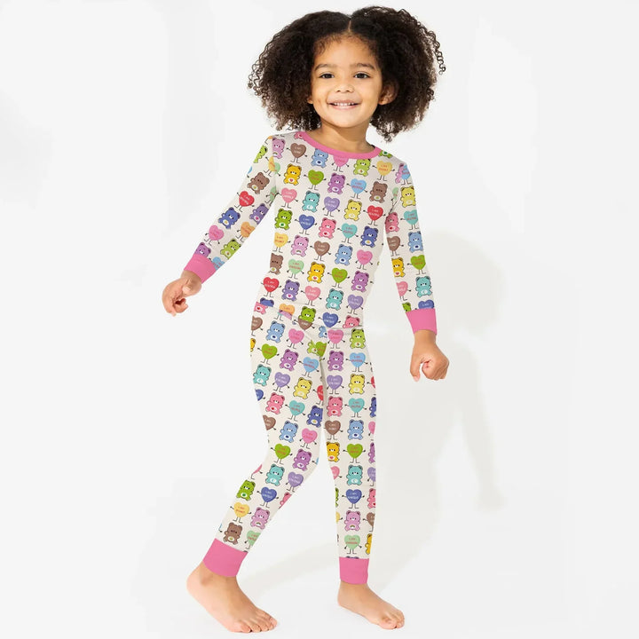Rainbow Bears Affirmation Bamboo Two Piece Long Sleeve Pajama Set