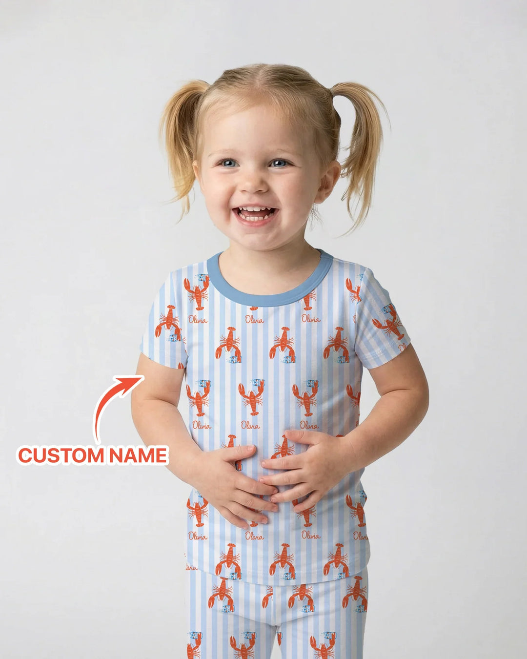 Custom Name Crawfish Beer Season Bamboo Two Piece Short Sleeve Pajama Set