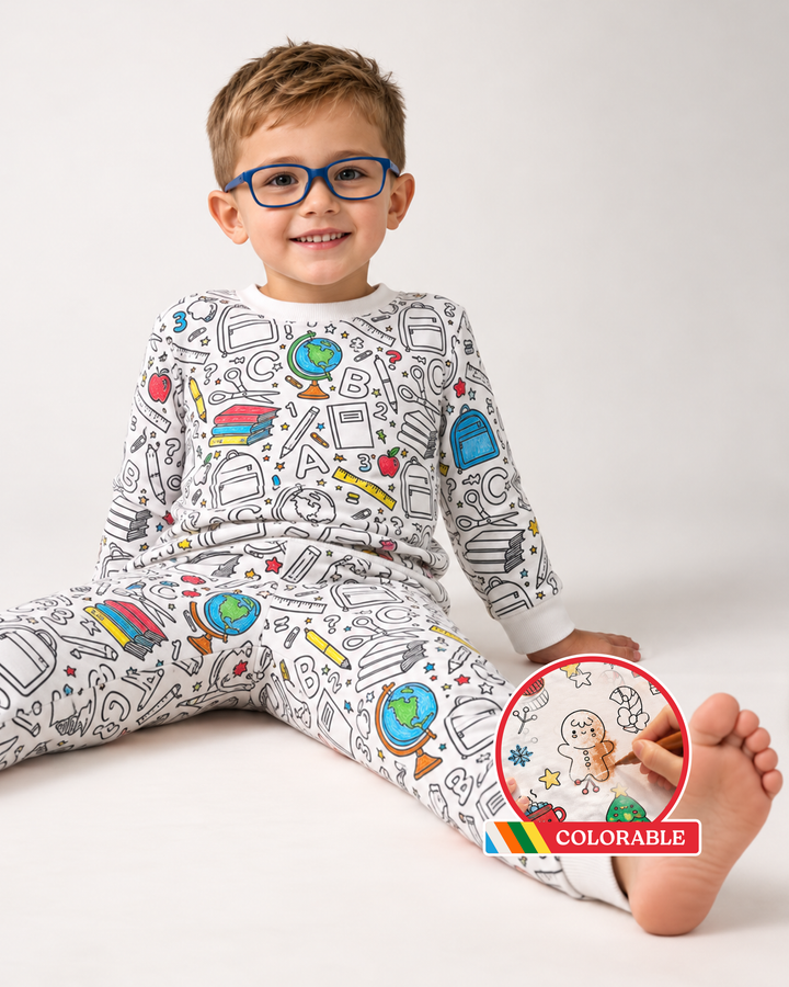 School Days Colorable Bamboo Two Piece Pyjamas Set