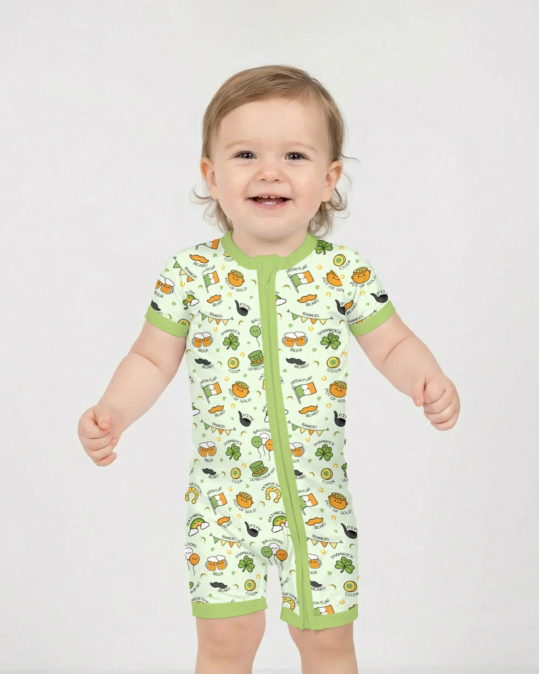 Kawaii St Patrick's Day Bamboo Shorty Zippy
