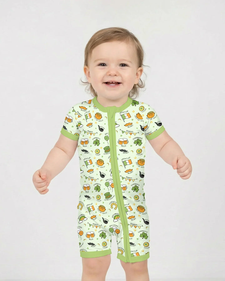 Kawaii St Patrick's Day Bamboo Shorty Zippy