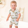 Construction Christmas Cookie Bamboo Two Piece Short Sleeve Shorts Pajama Set