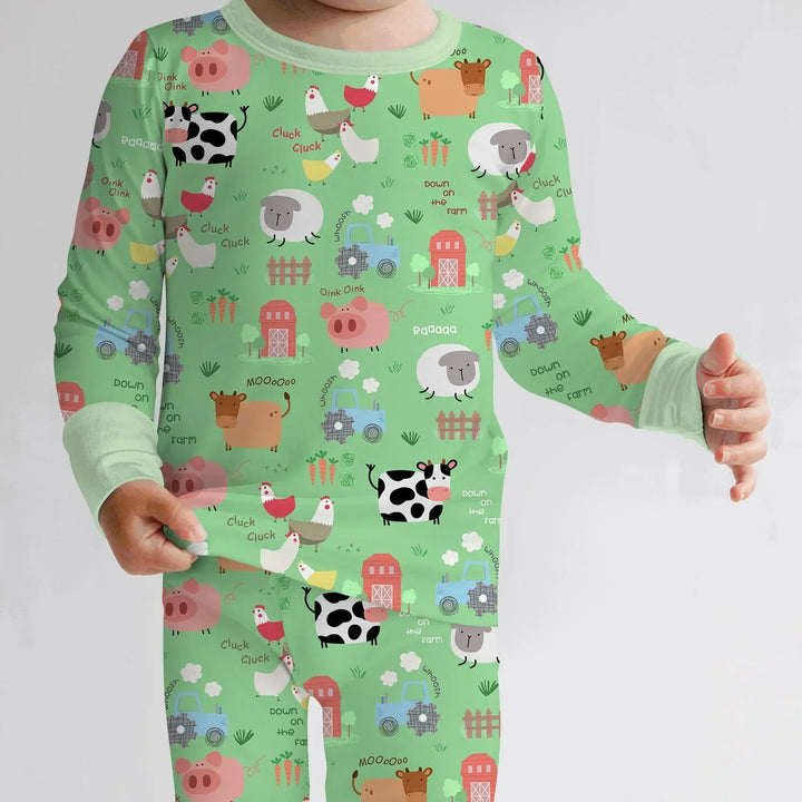 Farm Yard Bamboo Two Piece Long Sleeve Pajama Set