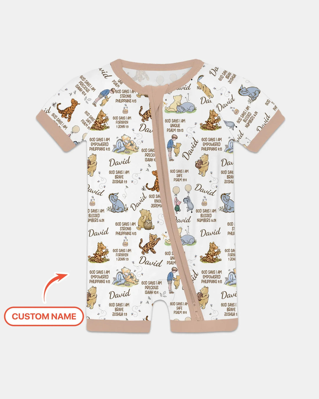 Custom Name God Says I Am Classic Bear Bamboo Shorty Zippy
