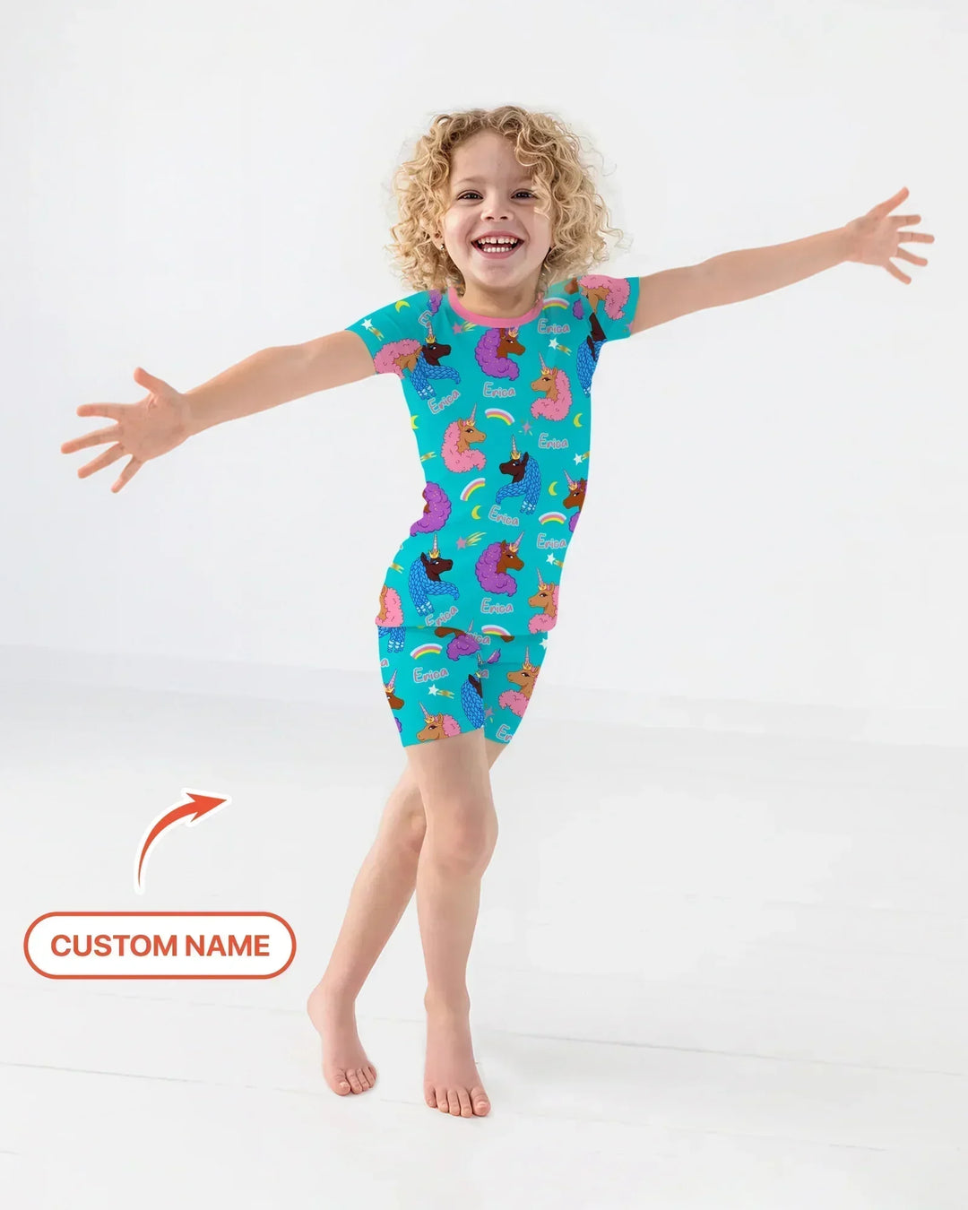 African Astro Unicorn Bamboo Two Piece Short Sleeve Shorts Pajama Set