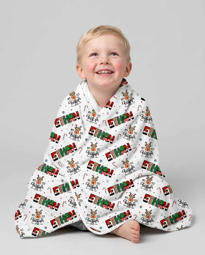 Custom Name "My First Christmas 2026" - Bamboo Blanket (G)