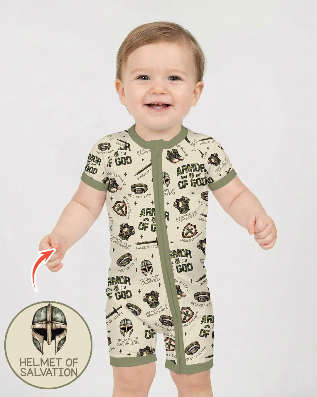 Camo Armor Of God Bamboo Shorty Zippy