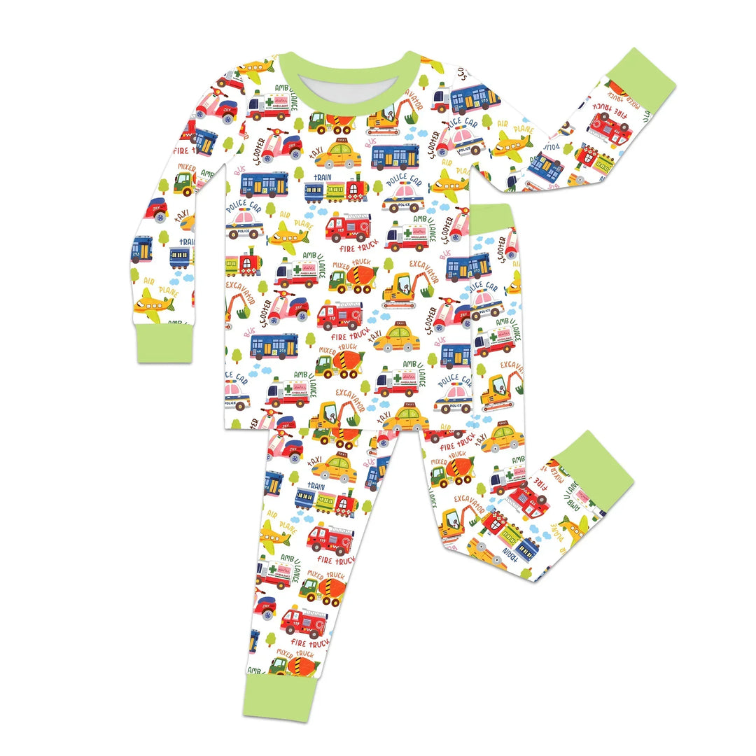 Beep Beep Adventure Bamboo Two Piece Long Sleeve Pajama Set