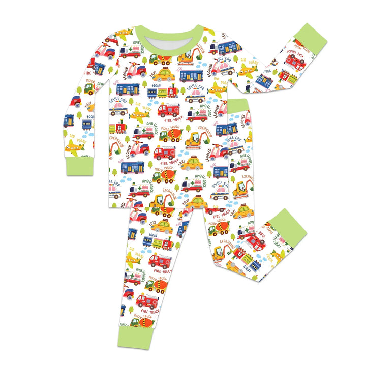 Beep Beep Adventure Bamboo Two Piece Long Sleeve Pajama Set