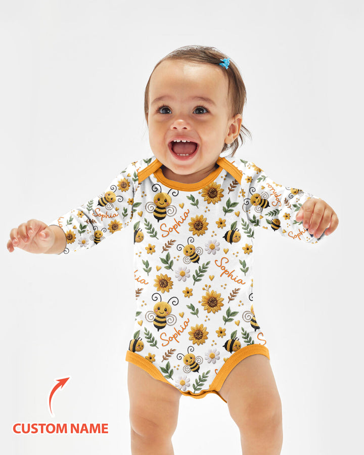 Bee Happy Sunflower Bamboo Bodysuit