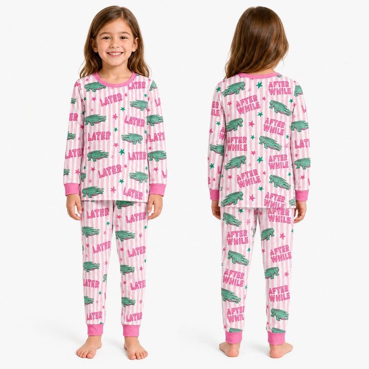 Later Gator After A While Bamboo Two Piece Long Sleeve Pajama Set