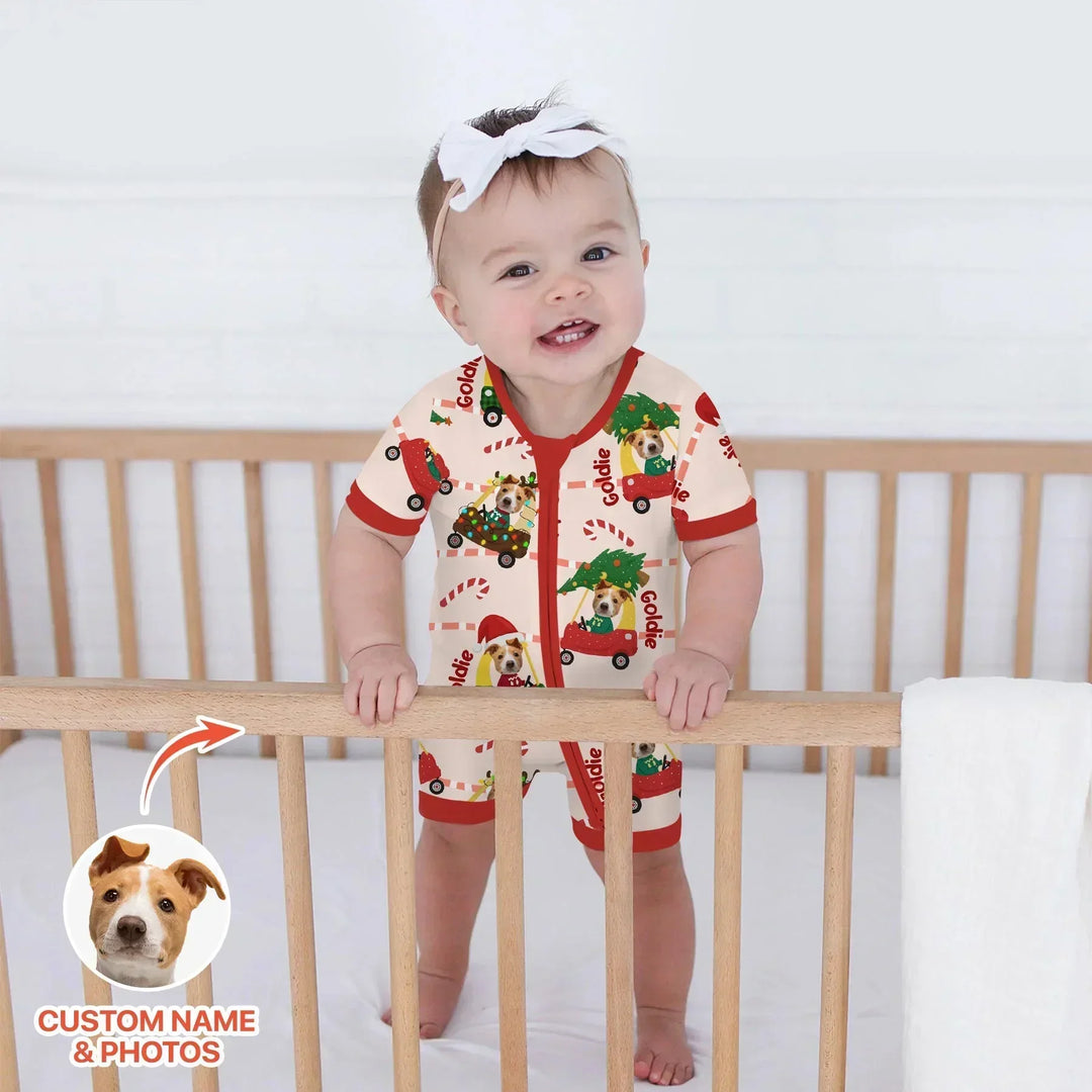 Custom Pet Photo Christmas Tikes Car Bamboo Shorty Zippy