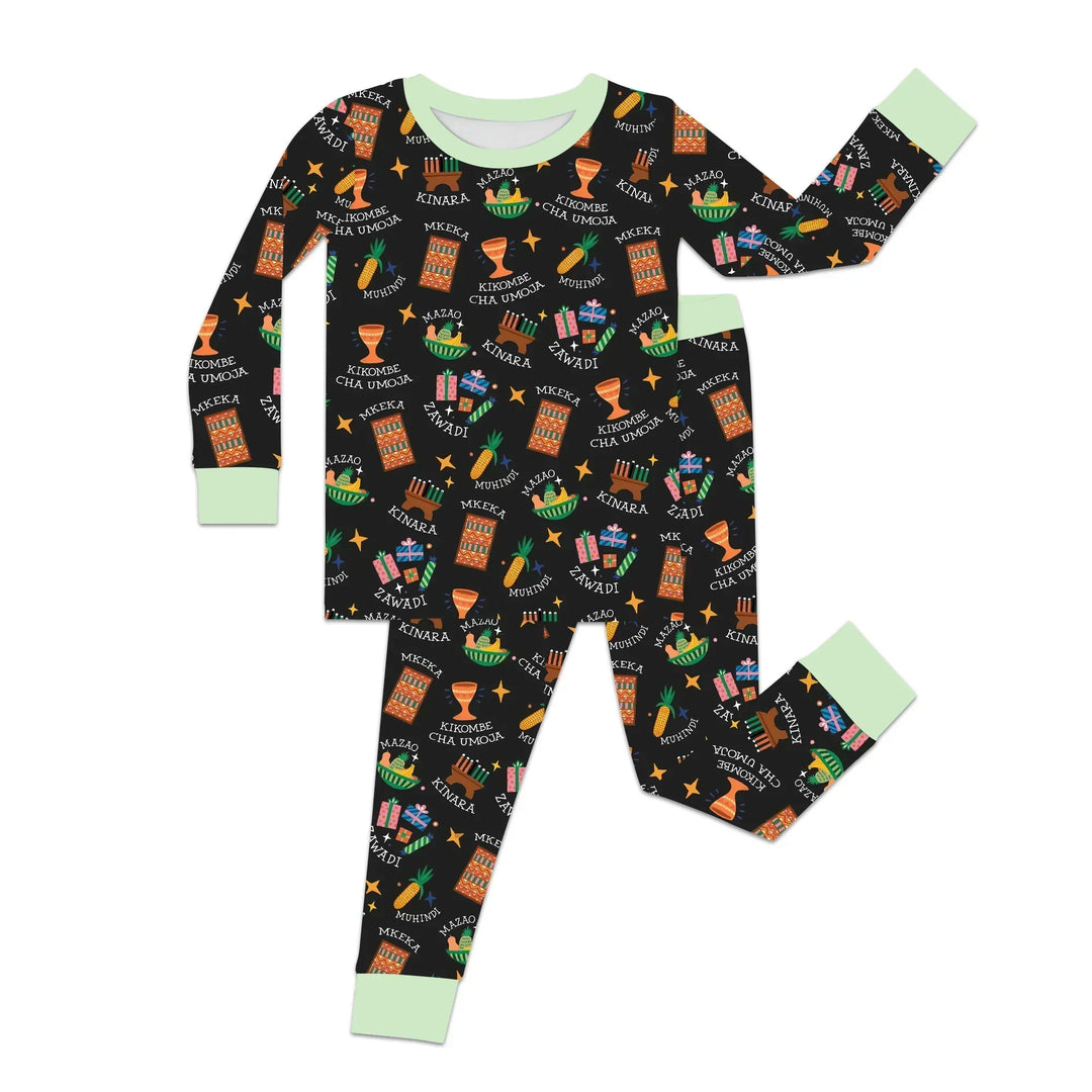 Kwanzaa Spirit Bamboo Two Piece Long Sleeve Pajama Set