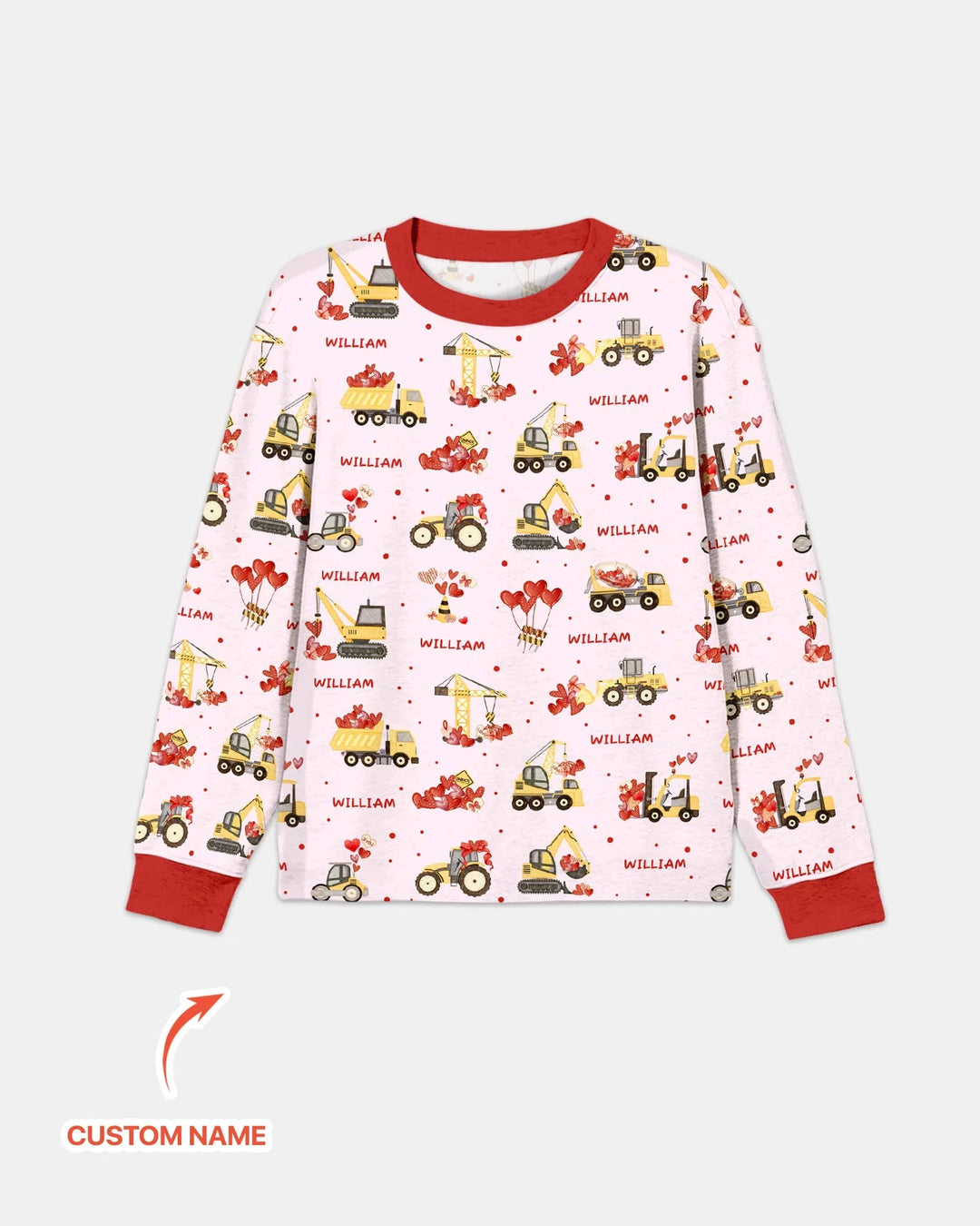 Custom Name Valentine Trucks Family Matching Bamboo Men's Pajama Set